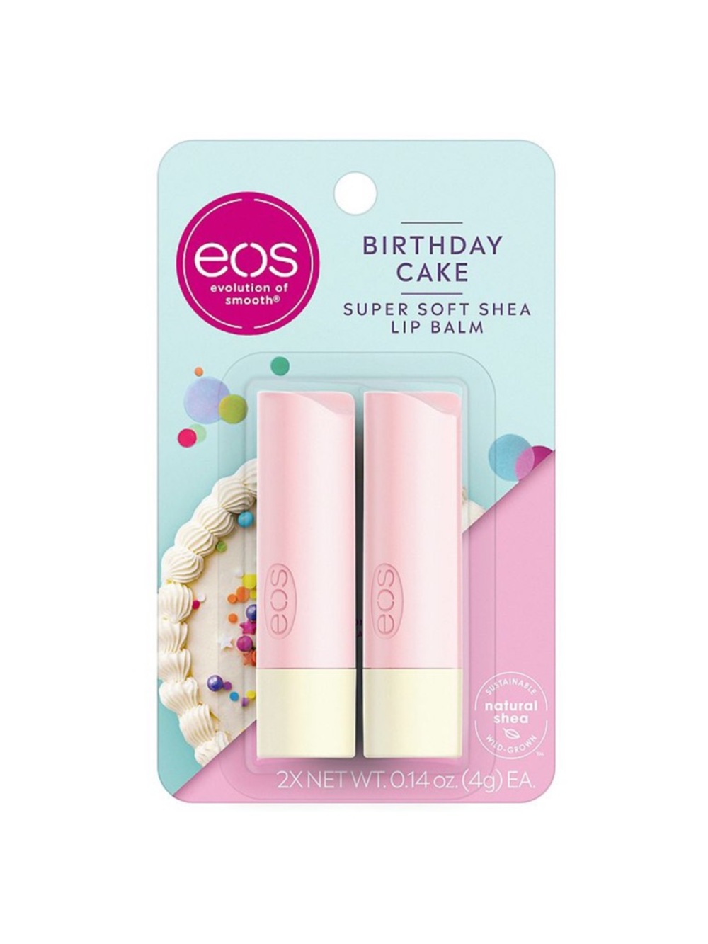 eos Birthday Cake Lip Balm Duo - Light Pink & Cream